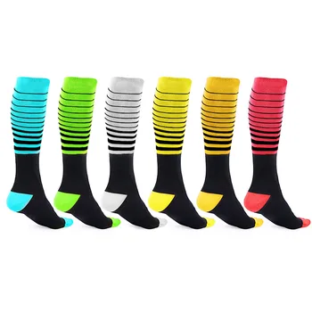 

Compression Socks for Men Women-Best Stockings Running Socks Hotsale Athletic Edema Varicose Veins Travel Long Sock Print Stripe