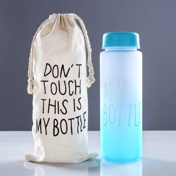 

Water bottle "My bottle", 500 ml, gradient, bagged, blue, 6.5x6.5x19 cm 3516281
