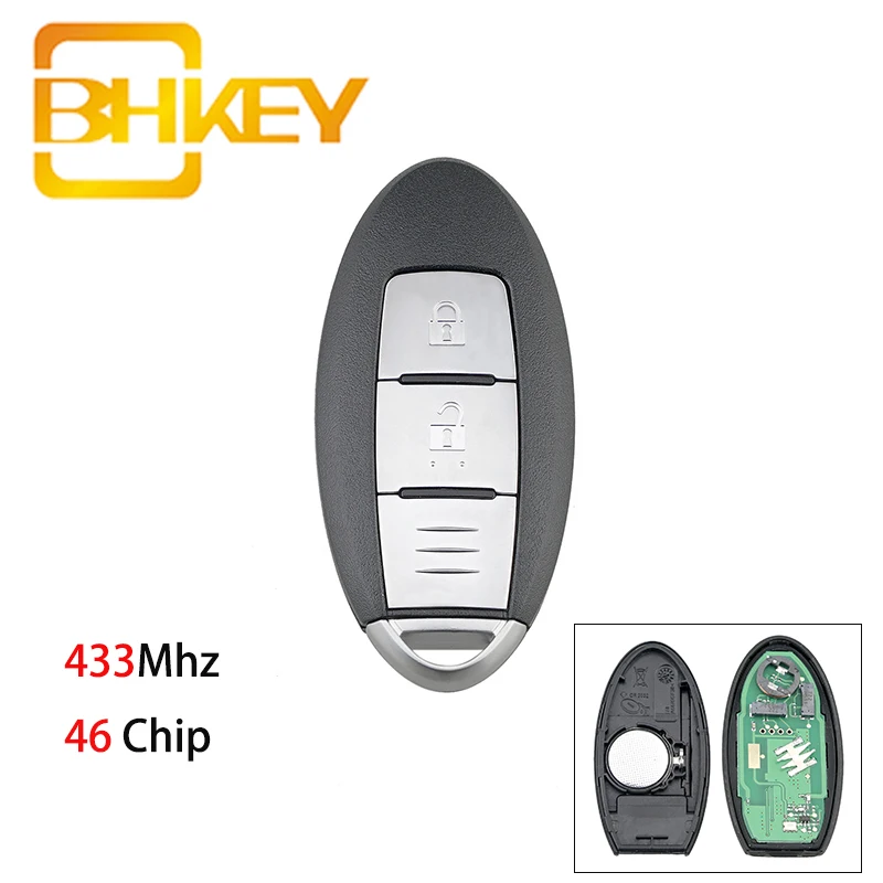 Умный Автомобильный ключ BHKEY 433 МГц для Nissan Key 46 Chip Micra K13 / Juke F15 Note E12 Leaf