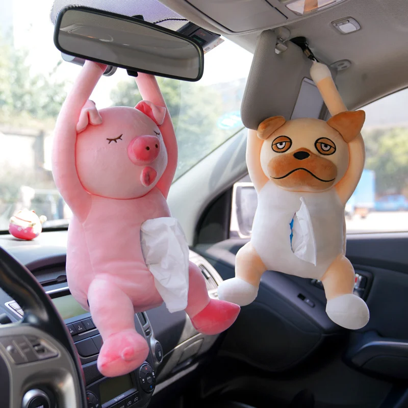 Creative Tissue Boxes Cartoon Animal Husky Pig CatCar Box Pumping Car Inner Armrest Kawaii | Игрушки и хобби