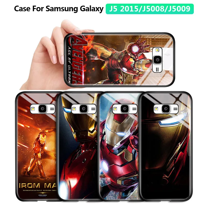 Чехол из закаленного стекла для Samsung J5 2015 2016 2017 J5008 J5009 Pro J5Prime Marvel Superhero Ironman|Бамперы|