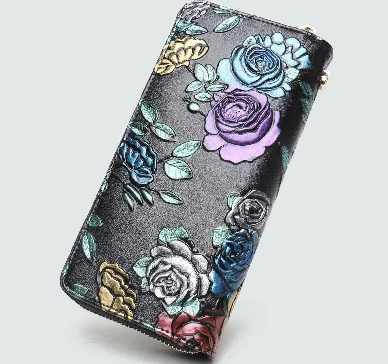 Tanie Skórzana klamra damski portfel portfel skórzany portfel sprzęgła portfel o dużej pojemności sprzęgła