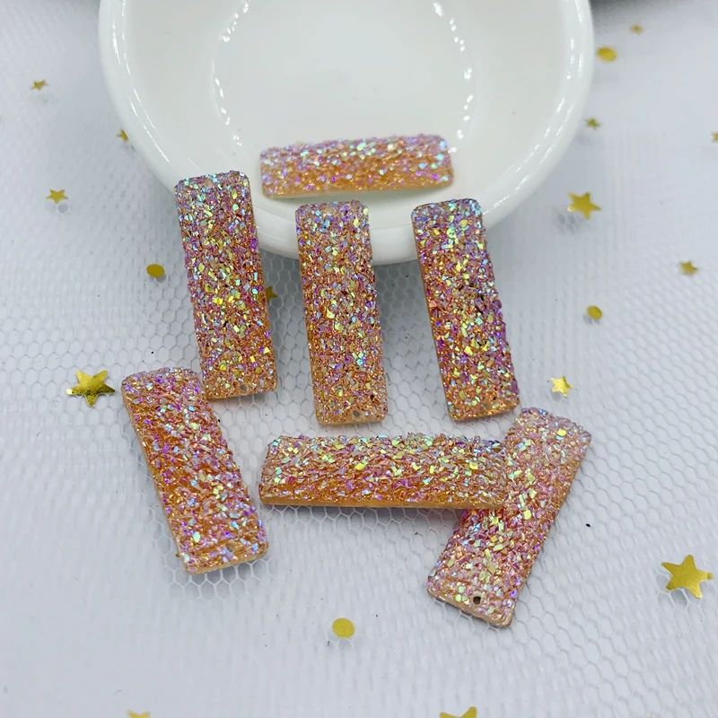 20 шт AB смолы Bling выпуклая поверхность руды 10*30 мм Flatback узоры из страз DIY Свадебные