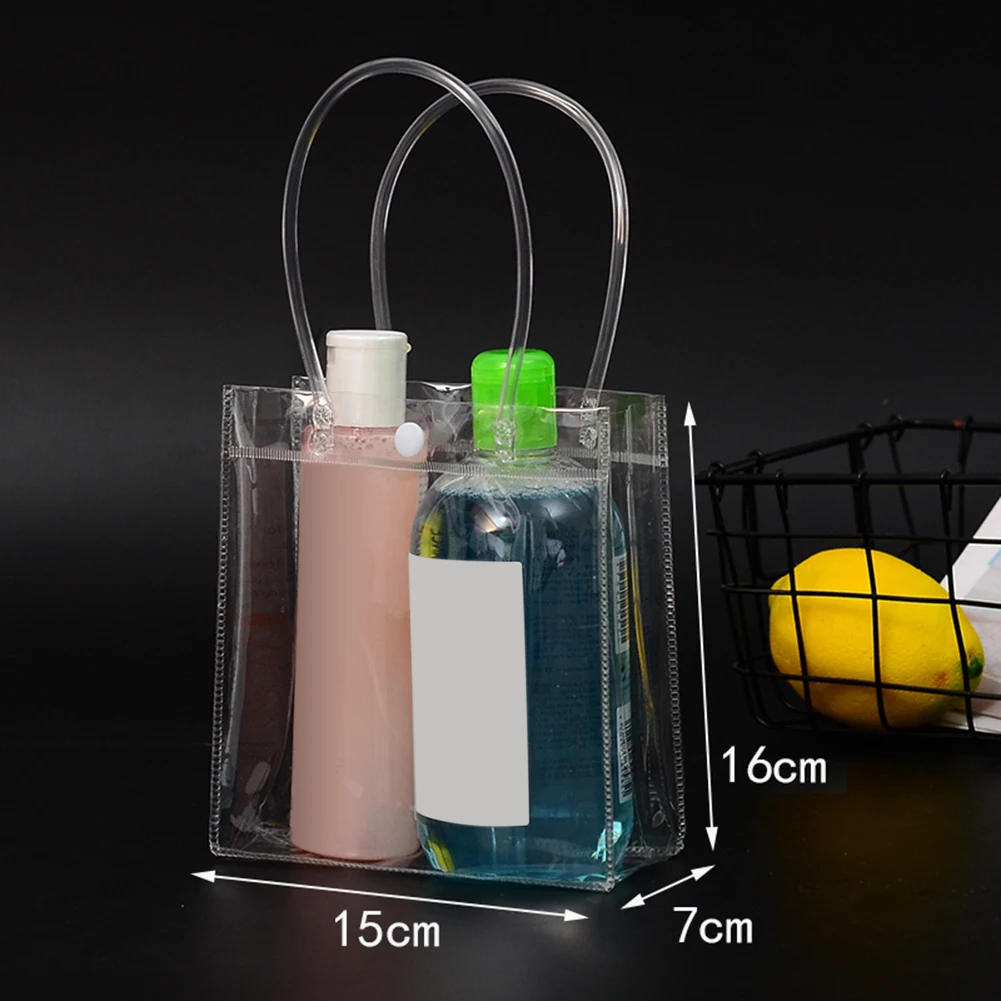 PVC Transparent Leak-proof Refrigerated Champagne Red Wine Bottle Ice Tote Bag
