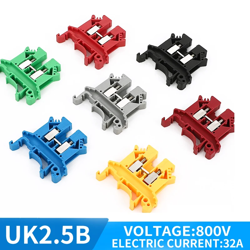 10 Morsettiere DIN Rail UK-2.5B 2,5mm² A Vite - Universali