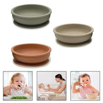 

2020 New Baby Non-Slip Learning Feeding Bowl Food Grade Silicone Plate Suction Bowl Dish