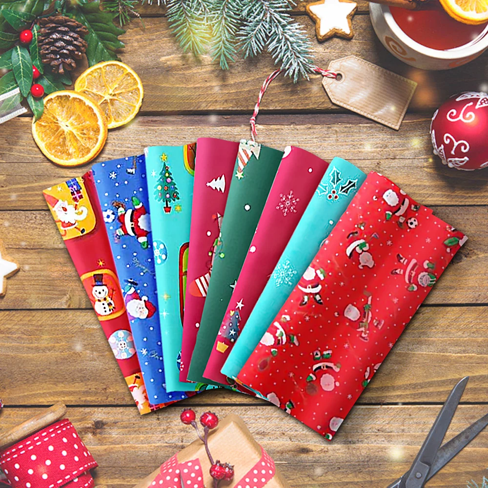 

1Pcs 100% Cotton Christmas Printed Fabric Christmas Decorations Xmas Theme Fabric for DIY Series Supplies Patchwork 50 * 50CM
