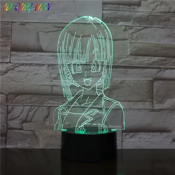 

DRAGON BALL Z Bulma Children's Night Light LED Touch Sensor Bedroom Decorative Lamp Holiday Gift for Kids 3D Night Lamp USB