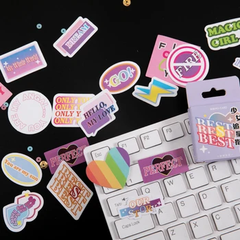 

Mohamm 46Pcs Girl's Star Chasing Guide Series Stickers Decoration Scrapbooking Paper Creative Stationary School Supplies
