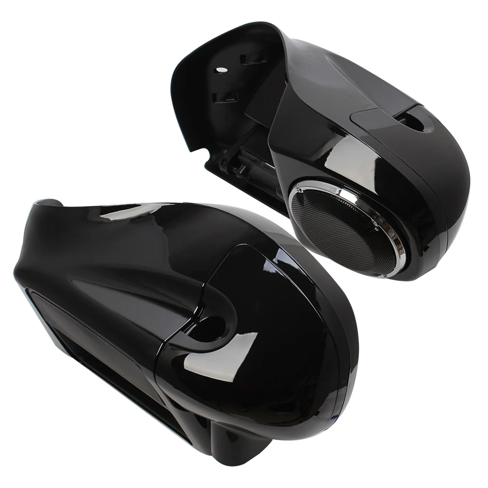 Motorcycle Vivid Black Lower Leg Warmer Vented Fairing 6.5" Speaker Box Pod For Harley Touring Road King Street Glide 2014-2020 silicone license plate frame