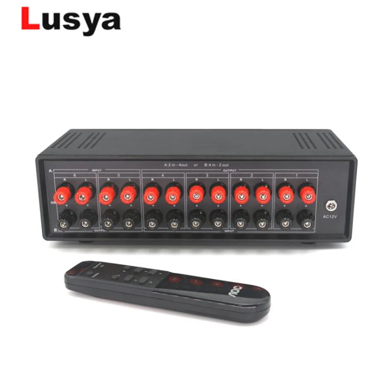 4 Input 2 Output 2 Input 4 Output High-Power Speaker Switcher Signal Amplifier speaker horn switcher With Remote Control 4 Input 2 Output 2 Input 4 Output High-Power Speaker Switcher Signal Amplifier speaker horn switcher With Remote Control