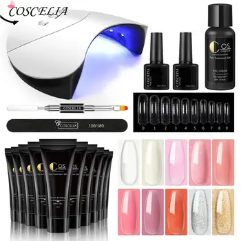 

Poly Gel Nail Kit Manicure Set With UV Led Lamp Quick Building Acrylic Nail Gel Set For Nail Extensions Tips Nail Art Tools Kit