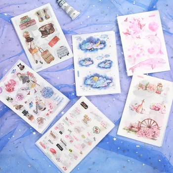 

2pcs Literary Small Fresh Hand Account Sticker Cartoon Hand Account Diary Character Decoration Set Creative Stickers DC462