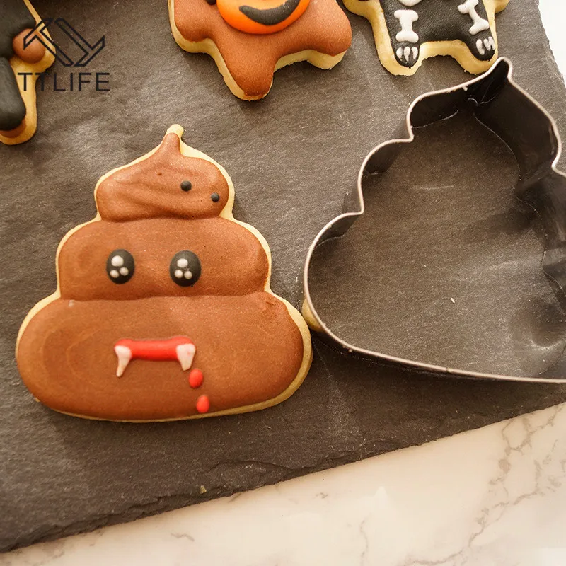 

New Stainless Steel Biscuit Mould Poop Shape Fondant Chocolate Cake Embossing Stencil Mold Biscuit Cute Mold Baking Tool