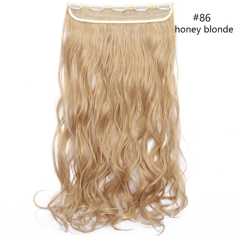 honey blonde SNOILITE, 23 дюйма, длинные волнистые накладные волосы на заколках, синтетические, 5 зажимов, цельные волосы, черный, коричневый, Омбре, накладные волосы для женщин - Цвет: honey blonde