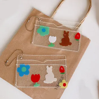 

Cartoon Waterproof Transparent PVC Card Cover Students Bus Cards Protection Case Cover Credit Card Holder Mini Wallet Card Pouch