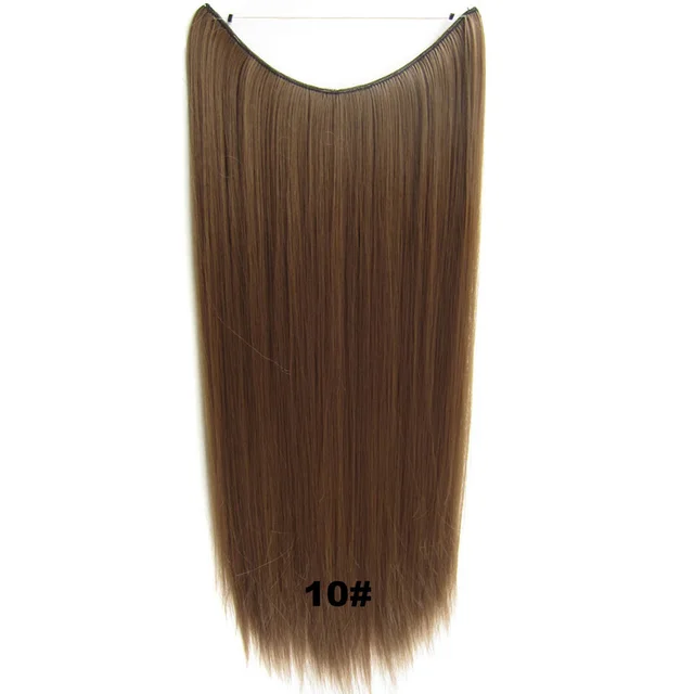 24inch 50grams 100grams Synthetic Hair Extension Gradual Color Brown Gray Blonde String Halo Hairpieces Extensions 100g-10