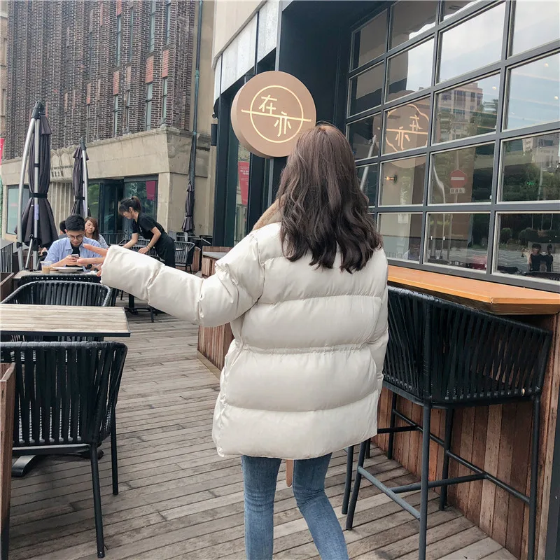 

INS down Coat Women's Winter Students Loose-Fit Mid-length 2018 New Style Winter MORI Series Korean-style Fashion Hoodless Cotto