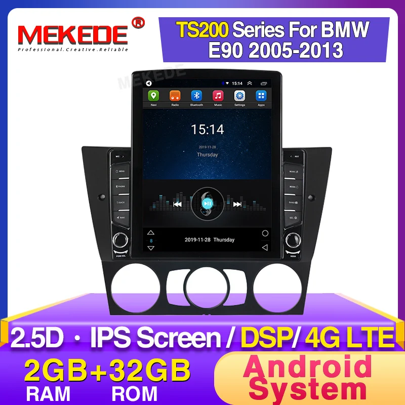 MEKEDE Tesla экран android 2din автомобильное радио GPS навигация для BMW 3 serise E90 E91 E92 E93 с 4G LTE wifi