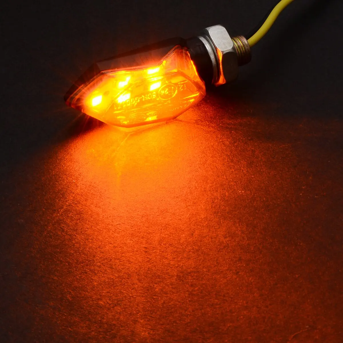 Mayitr 2pcs Mini Motorcycle 5 SMD LED Smoke Lens Turn Signal Indicator Light Blinker Amber Lamp For Honda For Suzuki