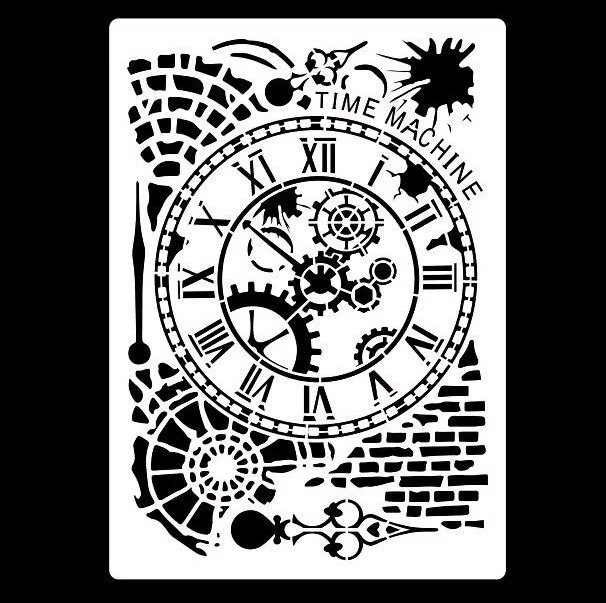 A4 size clock Flower Wall Painting Stencils Stamp Scrapbook Album Decorative Embossing Craft Paper DIY Flower Label Stencil