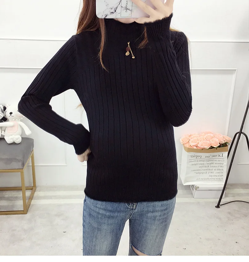 

2019 autumn and winter fashion bottoming sweater pregnant women large size sweater Korean version of the new maternity dress shi