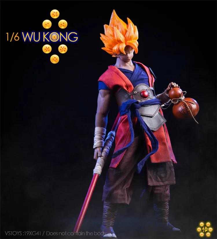 Коллекционная 19XG41 1/6 японский аниме Dragon Ball WU KONG Head& Clothes аксессуар прямой/Strabismus Eyes версия для фанатов