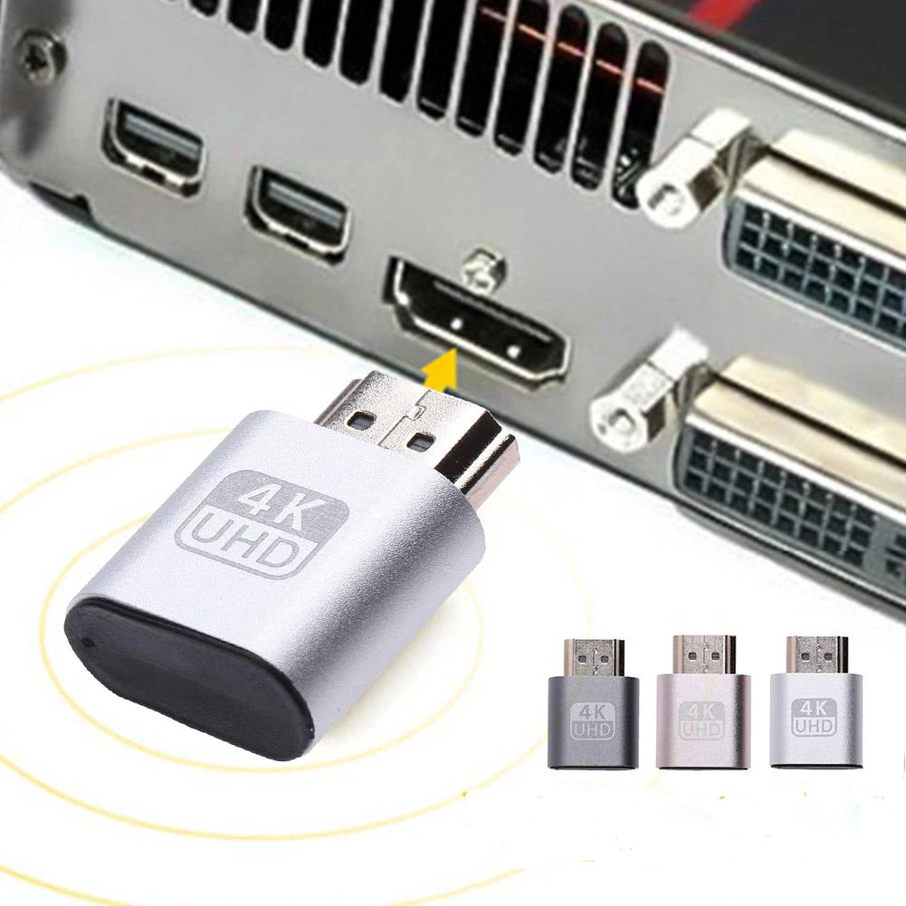 Emulador de equipo GPU para minería de Bitcoin, dispositivo de bloqueo de enchufe Dummy, compatible con HDMI, Adaptador de pantalla Virtual, 1,4 DDC EDID