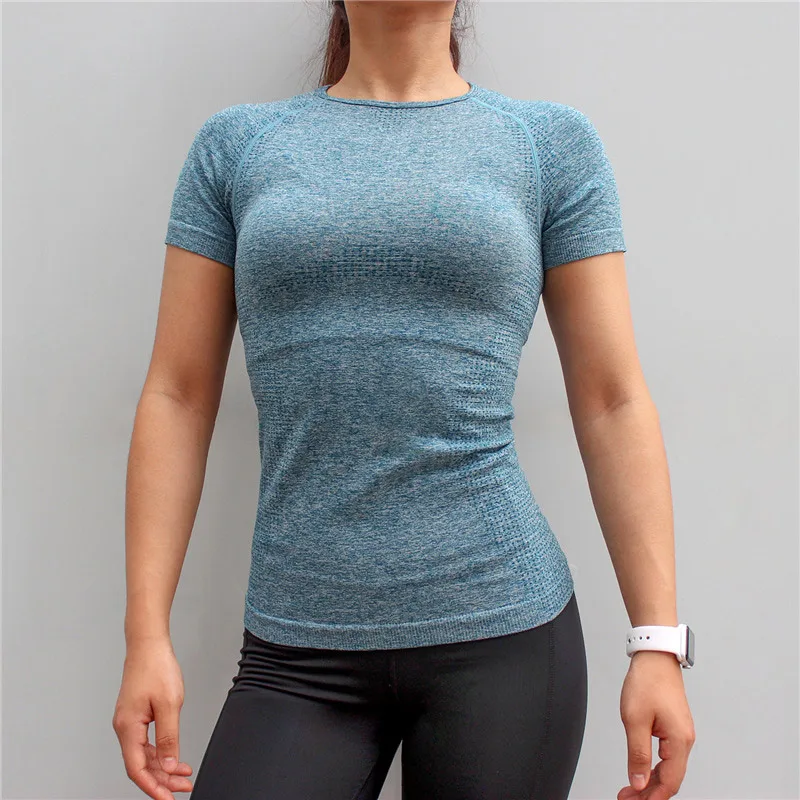 Vital бесшовные тренажерный зал Топ рубашка для женщин фитнес Йога Топ дышащие рубашки для йоги Активные спортивные рубашки - Цвет: 02