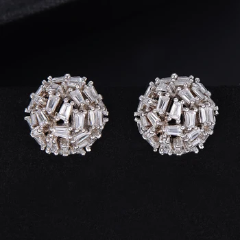 

LARRAURI Luxury Cubic Zirconia Cute Silver Small Stud Earrings For Women Party Accessories Wife Girls Earrings Jewelry Gifts