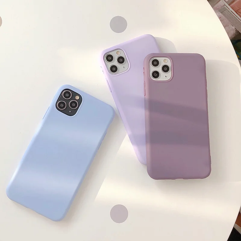 best iphone 12 case Fashion Solid Color Style Soft IMD Soft Silicone Phone Case For iphone Xs XR 12 Mini 11 Pro Max SE 6s 7 8 Plus Purple Back Cover cool iphone 12 cases