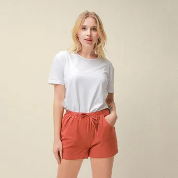 

Summer New Ladies Sports Shorts Korean Version High Waist Loose Casual Ladies Elastic Shorts Beach Sports Wide Leg Shorts