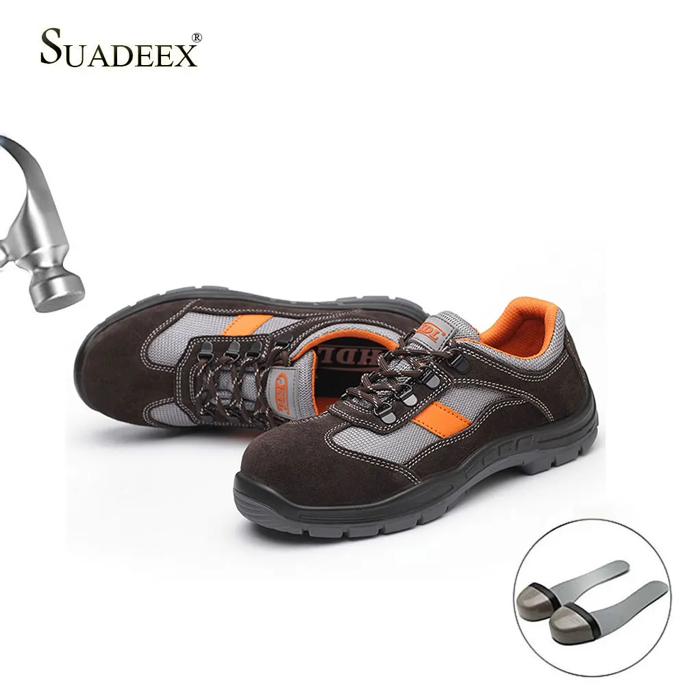 

SUADEEX Work Shoes Men Construction Safety Shoes Puncture Proof Anti-smashing Working Boots Ankle Boots for Men Women Size 36-46