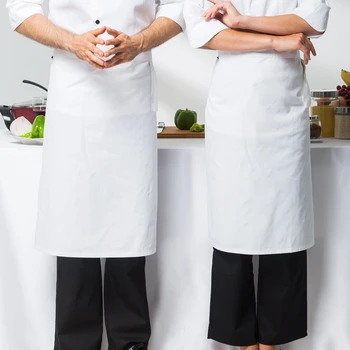 

Hotel chef long white men and women half-apron bar western restaurant cafe waiter work half-apron