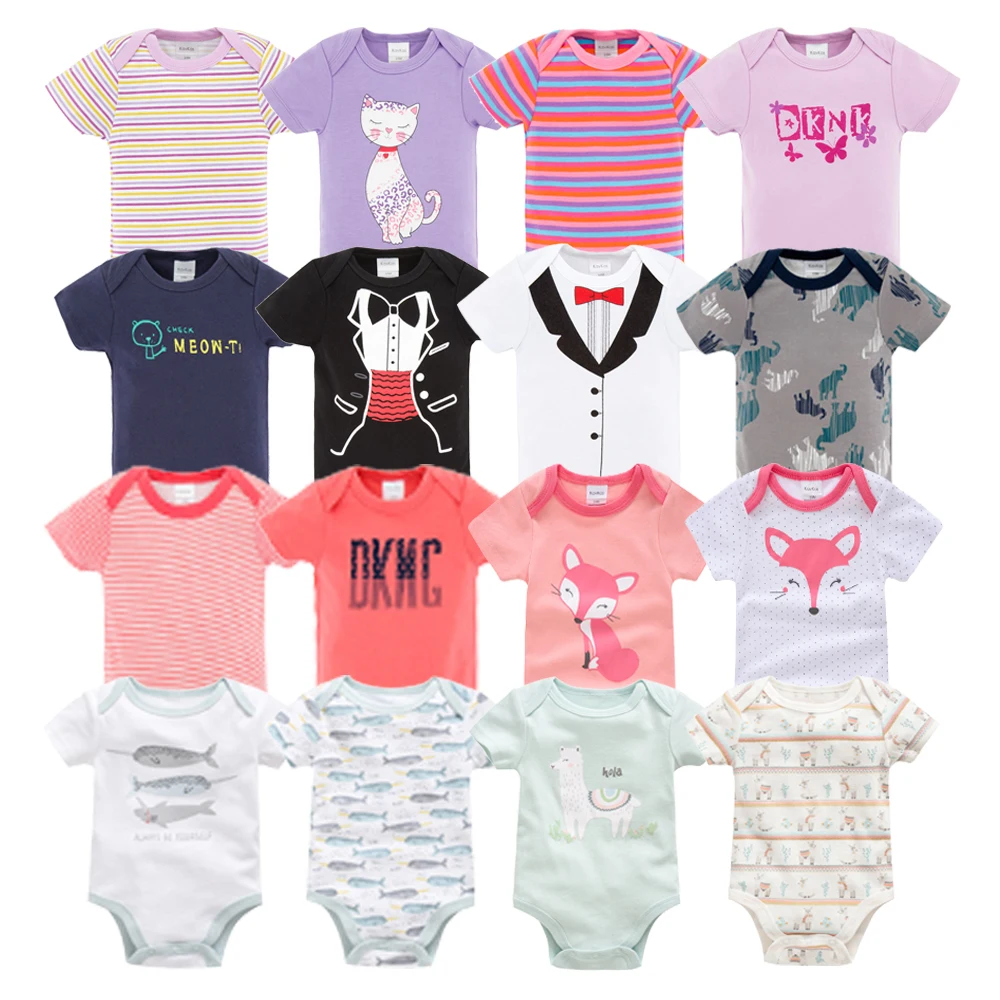 

Honeyzone Summer Newborn Baby Girl Clothes Short Sleeve roupas de bebe Cotton Carters Baby Boy Clothes 3pcs/set Baby body bebes