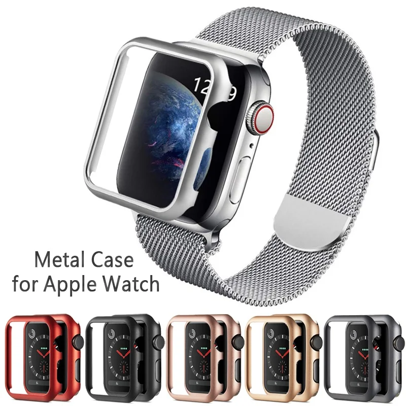 

Hard Metal Case Protector Shell for Apple Watch 1 2 3 4 5 42MM 38MM 40MM 44MM Frame Cover aluminium Bumper for Iwatch 4 5
