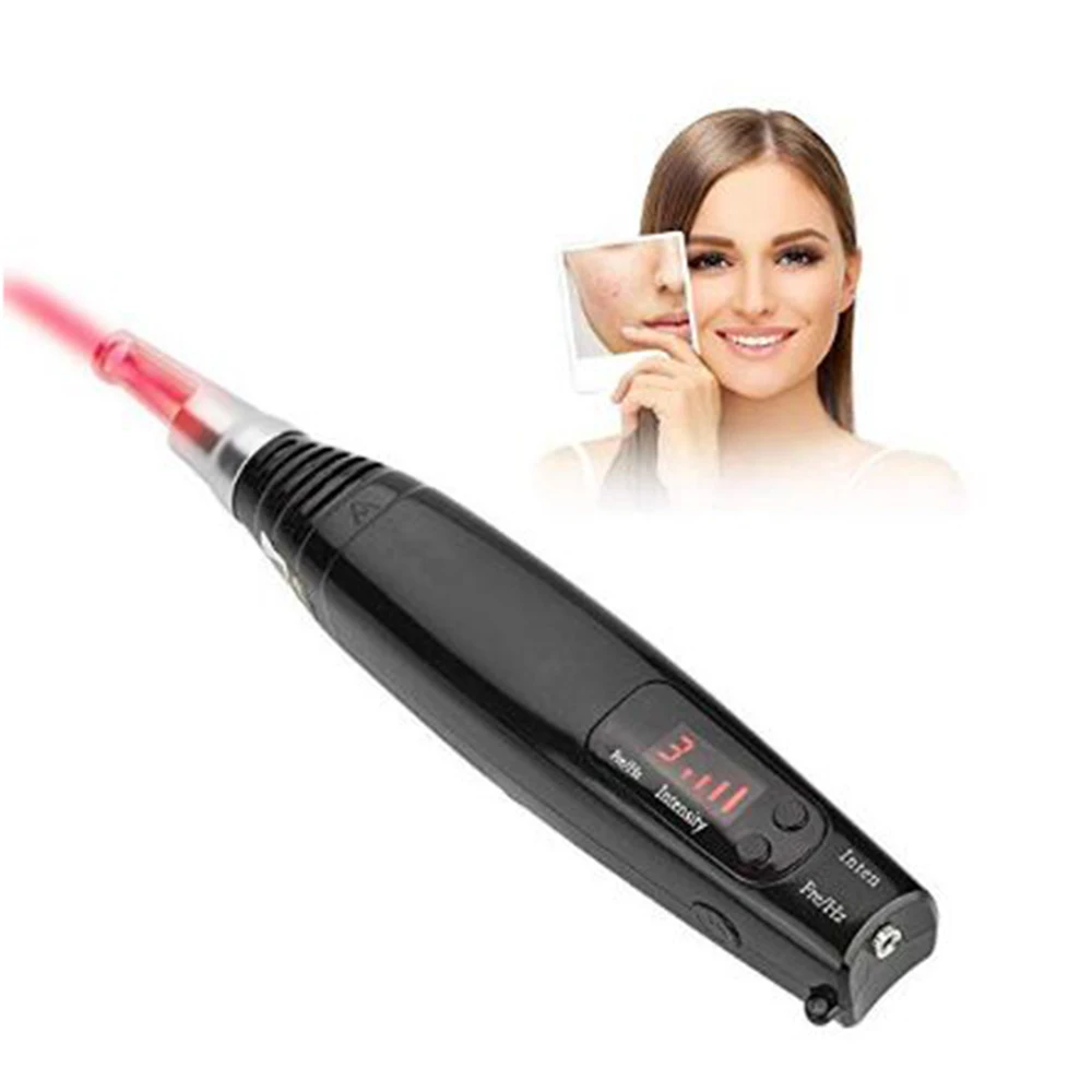 

Professional Red Light Pen for Scar Tattoo Removal and Diluting Melanin Freckle with 3 Gears Energy Intensity and Protective Eye