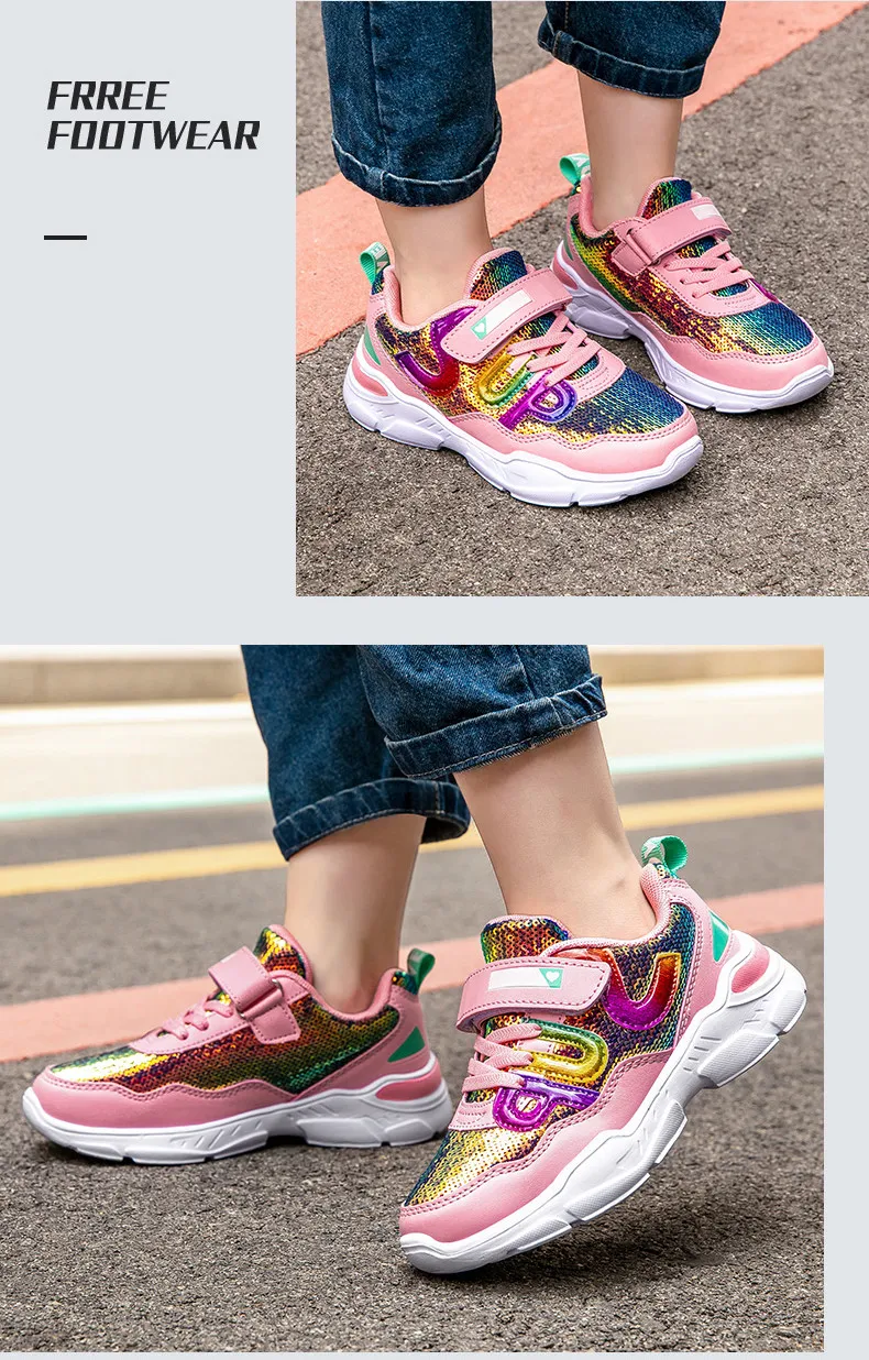 PINSEN 2019 Autumn children's sneakers Girls Shoes Kids Sport Shoes Shining Fashion Casual Child Shoes For Girl chaussure enfant (13)