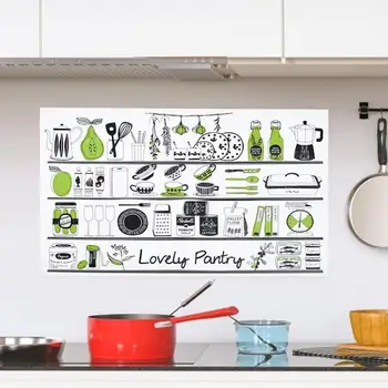 Anti oil Kitchen Stove Stickers Waterproof Wall Paste Aluminum Foil Cooktop Cabinet Self adhesive Wall Stickers