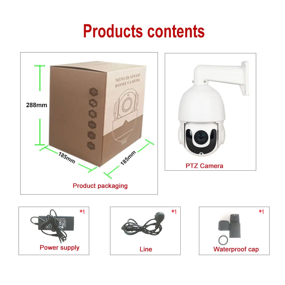 CCTV IP66 Открытый безопасности 4 "Мини Высокая Скорость купол AHD 1080 P PTZ Камера 2.0MP 20X