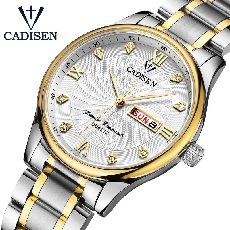 

Men Watch Card Maddison Brand Top Grade Import Movement Double Calendar-Style Business Couples Quartz Watch C2012