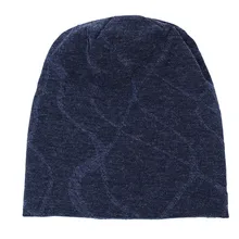 Skullies beanie для женщин Твердые темно-синие хлопковые шапки ворс внутри для холодной зимы женская теплая шапка распродажа