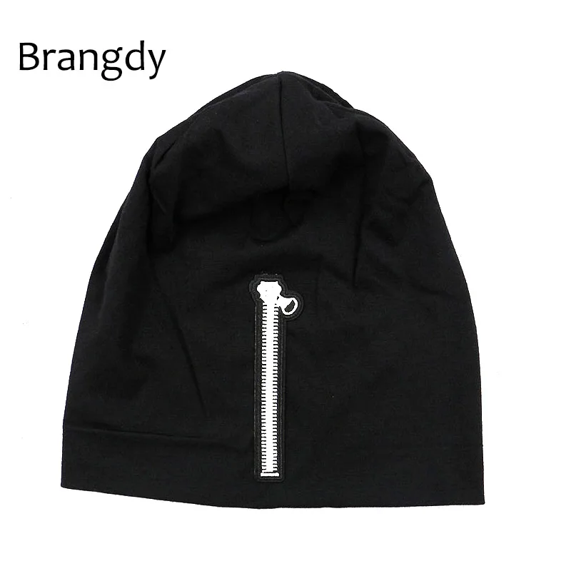 New 2019 Autumn Women Zipper Slouch Beanies Hats Solid color Soft Cotton Polyester Ladies Thin Oversize Hat Skullies Caps | Аксессуары