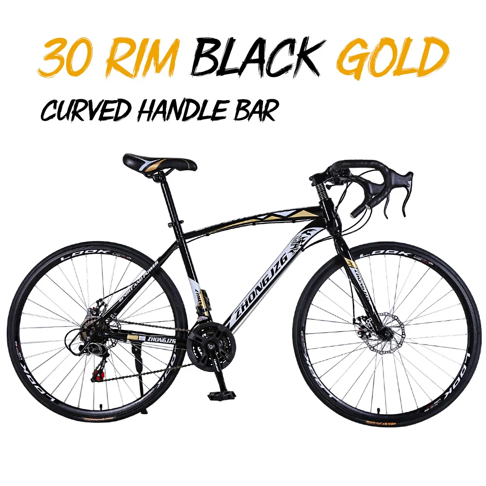 High-Carbon Steel 30 Rim road bicycle racing car 30 speed bend, double disc brake, 700C speed change student bicycle High-Carbon Steel 30 Rim road bicycle racing car 30 speed bend, double disc brake, 700C speed change student bicycle
