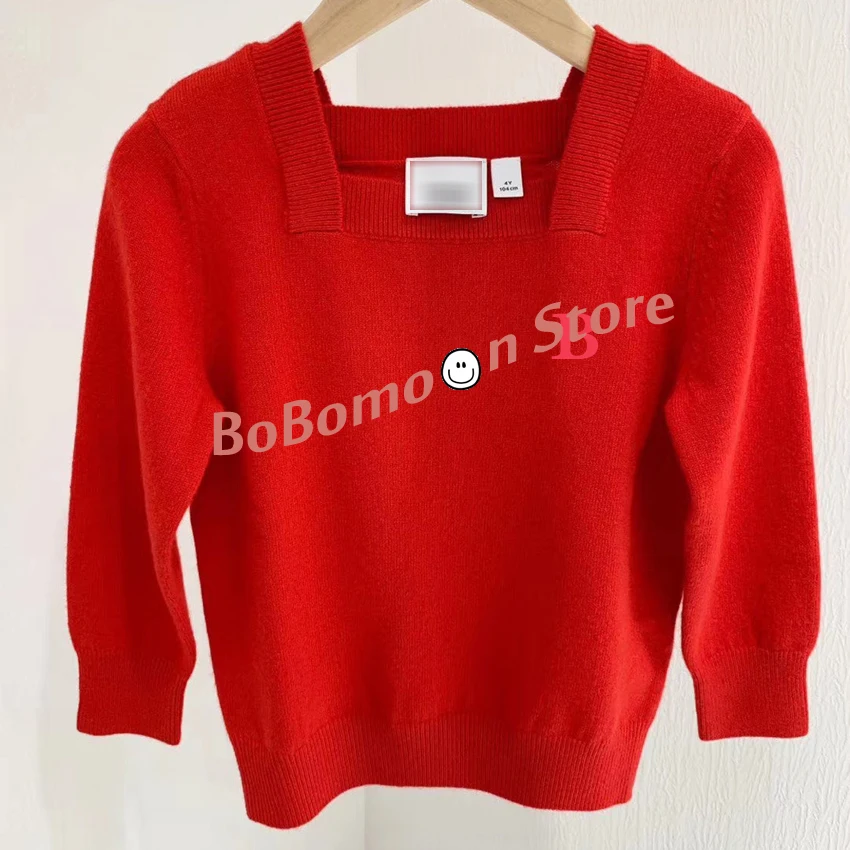 BOBOmoon-Bur/ осенняя одежда для мамы и ребенка пуловер с квадратным воротником кашемировый свитер одинаковые комплекты для семьи семейный образ