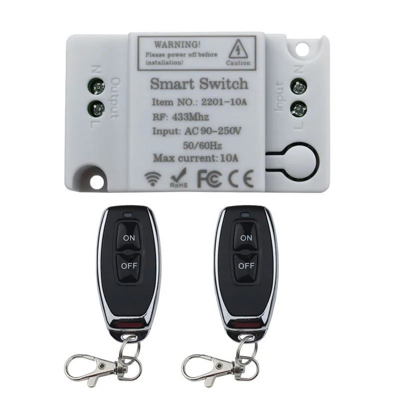 433MHz 110V Lamp Wireless Remote Control Switch ONOFF 433 MHz 220V Remote Control Receiver Transmitter For Led Lights Bulb DIY-5