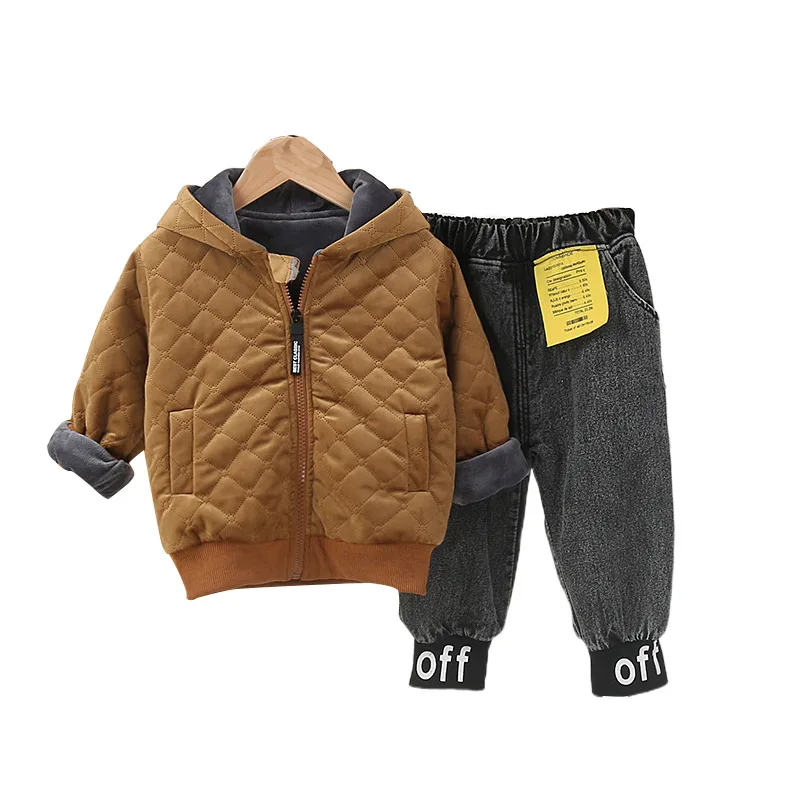 

Baby Winter New Boys Winter Set Korean Version of The Solid Color Two-Piece Set-Style Children's Set
