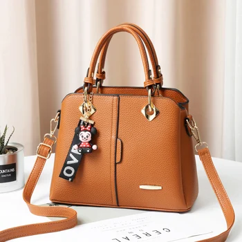 

New Designer Tote Bags For Women 2019 Luxury Leather Mickey Pendant Casual Tote Female Big Capacity Shoulder Bag Bolsa Feminina