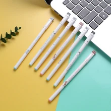 Stylo Gel chat mignon Kawaii, 0.38mm, à encre noire, papeterie scolaire et de bureau pour enfants, cadeau