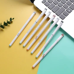 Pluma de Gel de dibujos animados Kawaii para niños, bolígrafos de tinta negra de 0,38mm, papelería para estudiantes, suministros escolares de oficina, regalo